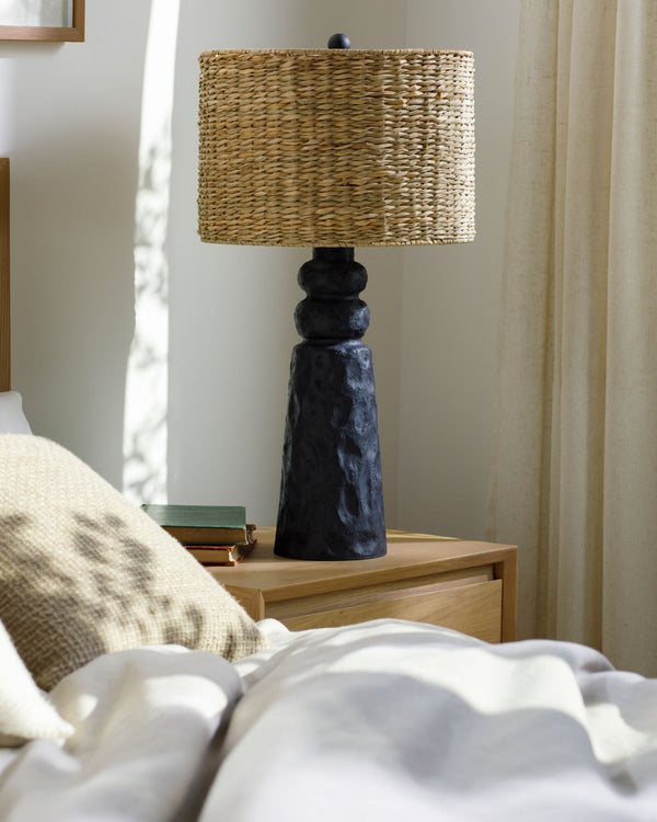 Conway Accent Table Lamp CNW-001 in black, styled in a room