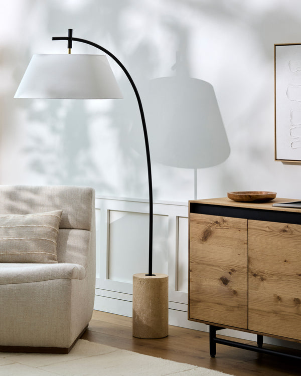 Cadenza Accent Floor Lamp CNZ-001 in black, styled in a room