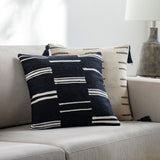 Carlton Accent Pillow CRL-006 in Black, styled in a room