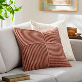 Conrad Accent Pillow CRN-007 in Terracotta, styled in a room