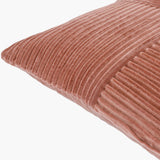 Conrad Accent Pillow CRN-007 in Terracotta, corner detail