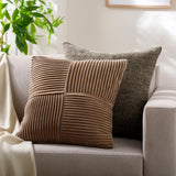 Conrad Accent Pillow CRN-009 in Taupe, styled in a room