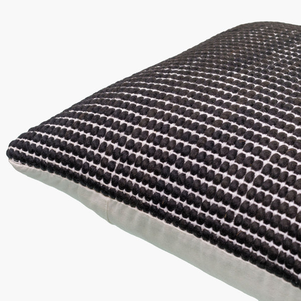 Chunky Grid Accent Pillow — Black