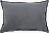 Cotton Velvet Accent Pillow CV-003 in Charcoal, front view