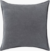 Cotton Velvet Accent Pillow CV-003 in Charcoal, front view