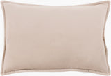 Cotton Velvet Accent Pillow CV-005 in Light Beige, front view