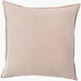 Cotton Velvet Accent Pillow CV-005 in Light Beige, front view