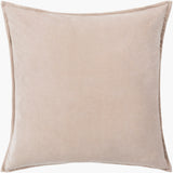 Cotton Velvet Accent Pillow CV-005 in Light Beige, front view