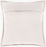 Cotton Velvet Accent Pillow CV-005 in Light Beige, back view