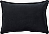 Cotton Velvet Accent Pillow CV-012 in Black, front view
