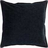 Cotton Velvet Accent Pillow CV-012 in Black, front view
