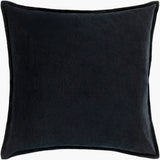 Cotton Velvet Accent Pillow CV-012 in Black, front view