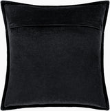 Cotton Velvet Accent Pillow CV-012 in Black, back view