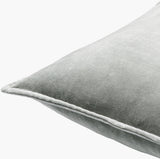 Cotton Velvet Accent Pillow CV-021 in Sage, corner detail
