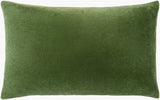 Cotton Velvet Accent Pillow CV-063 in Olive Green, back view