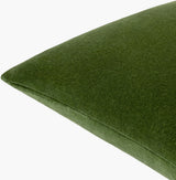 Cotton Velvet Accent Pillow CV-063 in Olive Green, corner detail