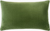 Cotton Velvet Accent Pillow CV-063 in Olive Green, front view