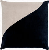 Cotton Velvet Accent Pillow CV-074 in Black, front view