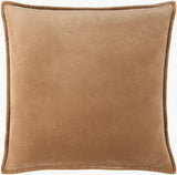 Cotton Velvet Accent Pillow CV-100 in Camel, front view