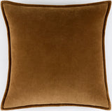 Cotton Velvet Accent Pillow CV-101 in Camel, front view