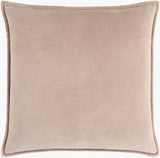 Cotton Velvet Accent Pillow CV-102 in Beige, front view
