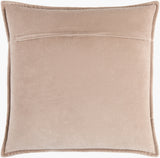 Cotton Velvet Accent Pillow CV-102 in Beige, back view