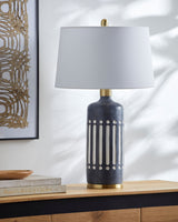 Covea Accent Table Lamp, styled in a room