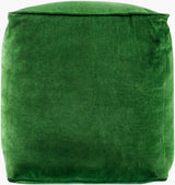 Cotton Velvet Pouf CVPF-018 in Forest Green, side profile