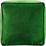 Cotton Velvet Pouf CVPF-018 in Forest Green, top detail