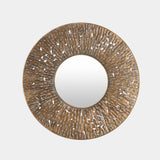 Ciliary Round Mirror in Antique Copper, product view
