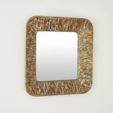 Cliffside Square Mirror in Antique Copper, close-up detail