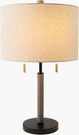 Dame Accent Table Lamp in grey, switched on