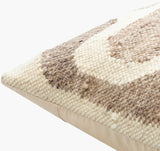 Deccan Traps Accent Pillow DTP-003 in Beige, corner detail