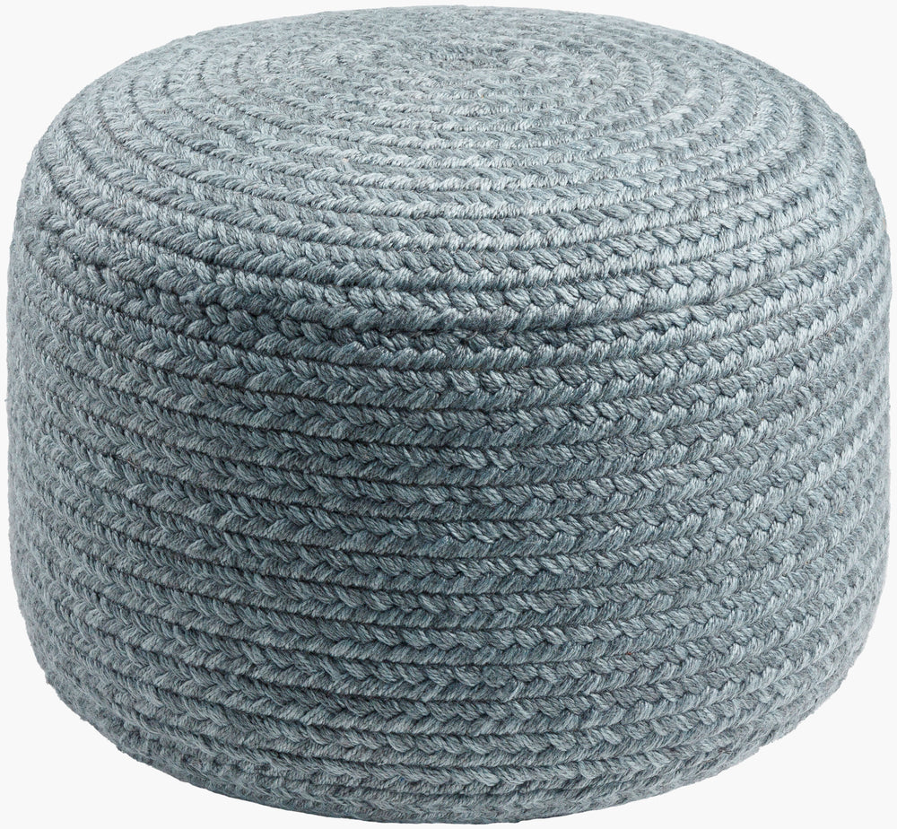 Entwined Pouf EDPF-005 in Charcoal, front view