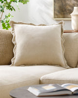 Effervescent Accent Pillow EFC-006 in Beige, styled in a room