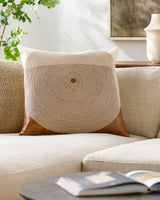 Eternity Accent Pillow EIT-001 in Beige, styled in a room