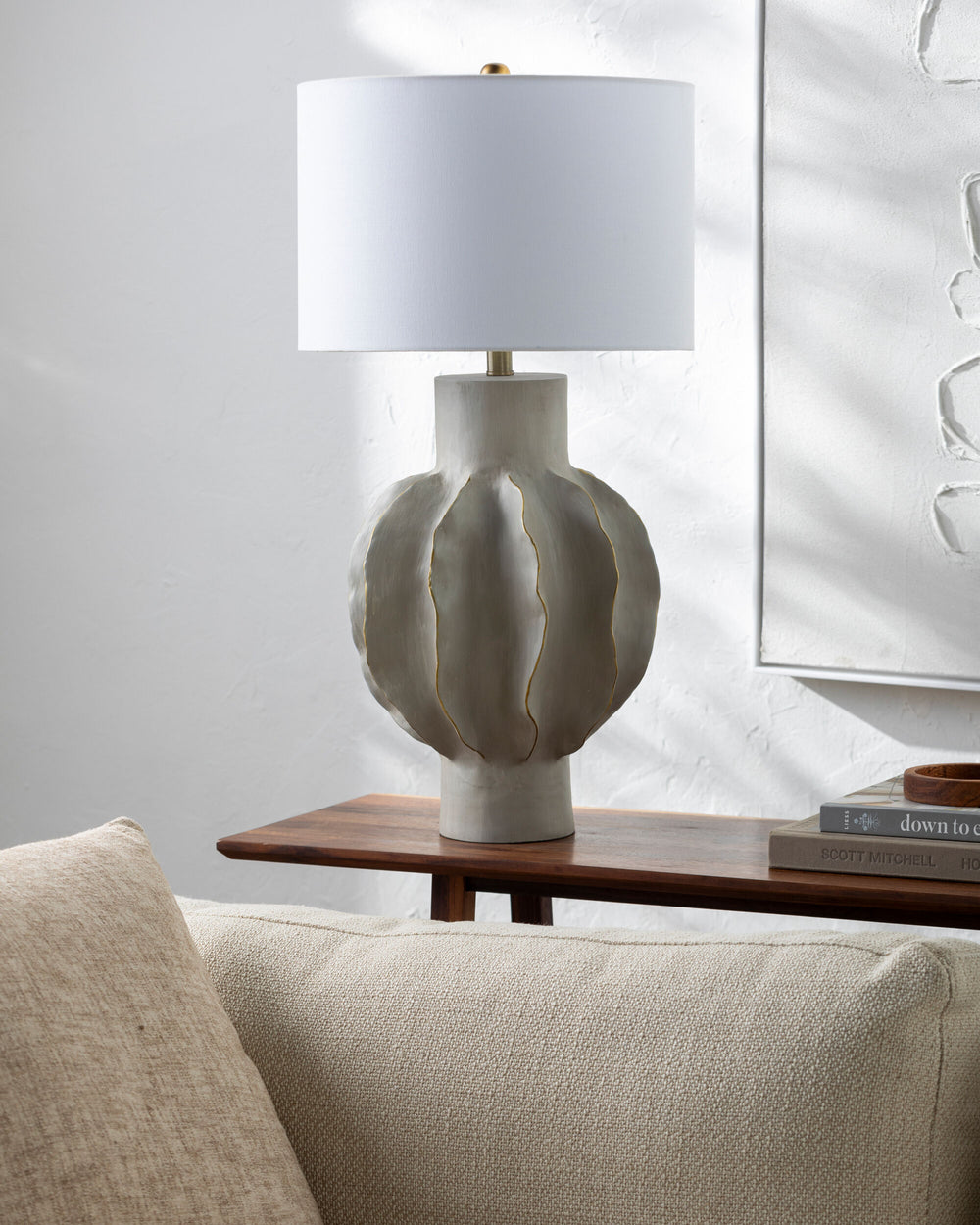Eterne Accent Table Lamp, styled in a room