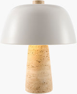 Fes Accent Table Lamp FES-005 in beige, switched on