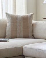 Fairhope Accent Pillow FHP-001 in Light Beige, styled in a room