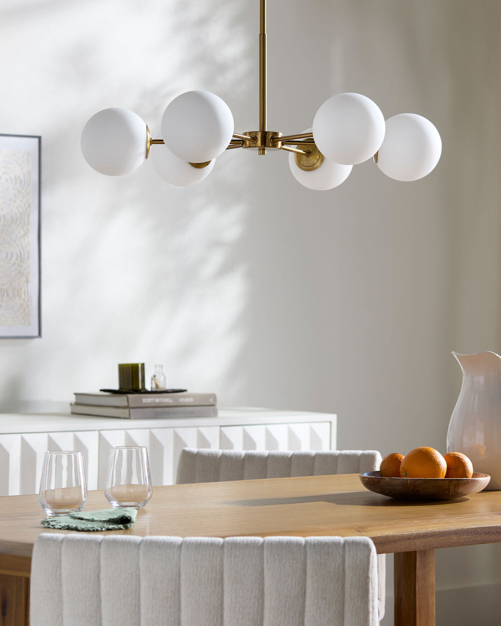 Fiore Chandelier, styled in a room