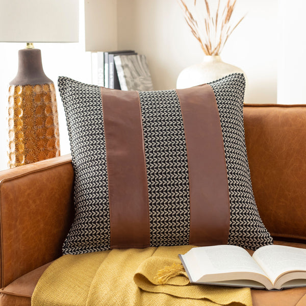 Fiona Accent Pillow FNA-001 in Black, styled in a room