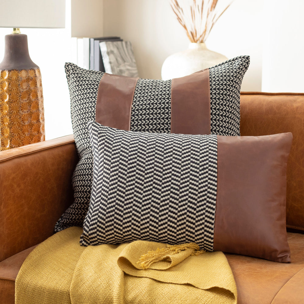 Fiona Lumbar Pillow FNA-002 in Black, styled in a room