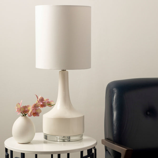 Farris Accent Table Lamp in white, styled in a room