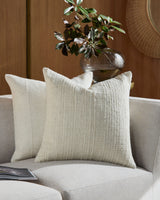 Amoura Accent Pillow GAAM-003 in Cream, styled in a room
