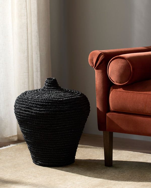 Chiya Basket GACI-002 in Black, styled in a room