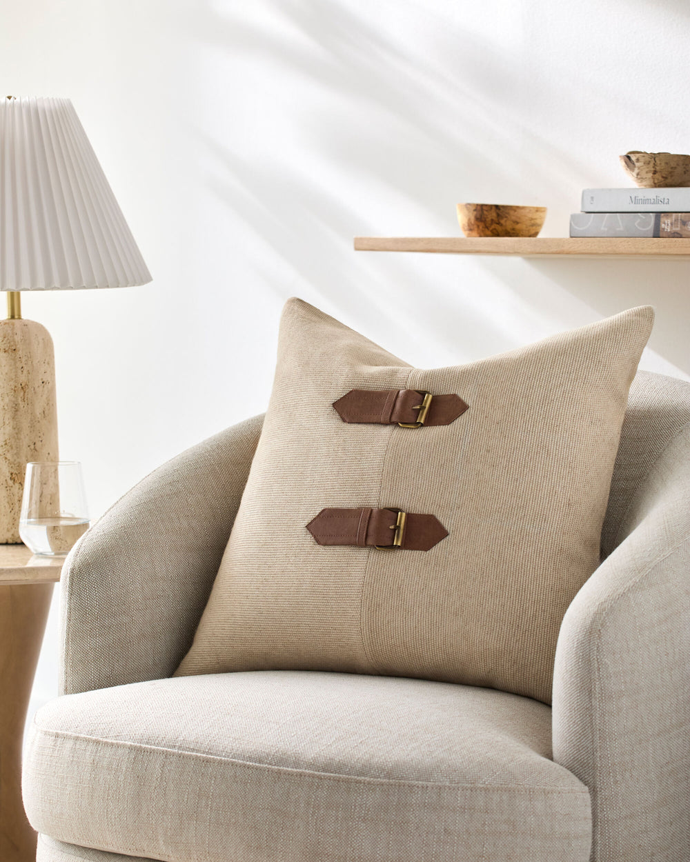 Havre Accent Pillow GAHA-001 in Ivory, styled in a room