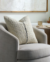 LaRocco Accent Pillow GALR-001 in Ivory, styled in a room