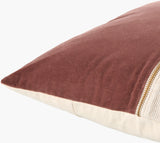 San Marco Accent Pillow GASN-001 in Chestnut, corner detail