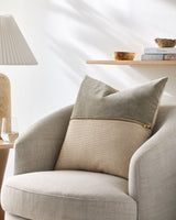 San Marco Accent Pillow GASN-002 in Taupe, styled in a room