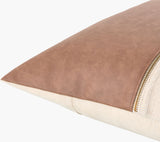 San Marco Accent Pillow GASN-004 in Tan, corner detail